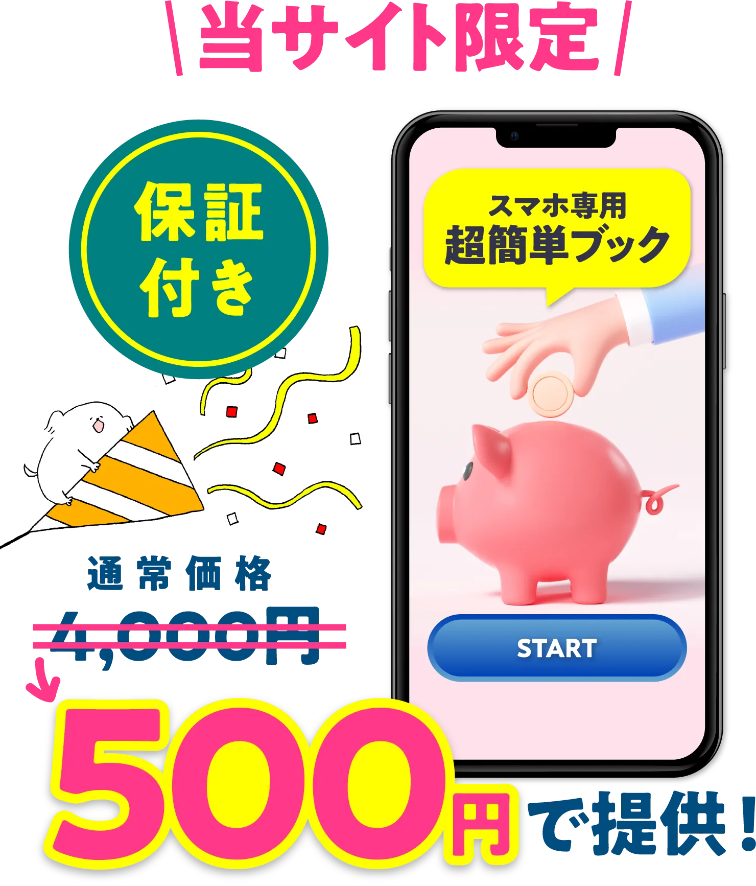 当サイト限定 保証付き 通常価格4,000円を500円で提供！